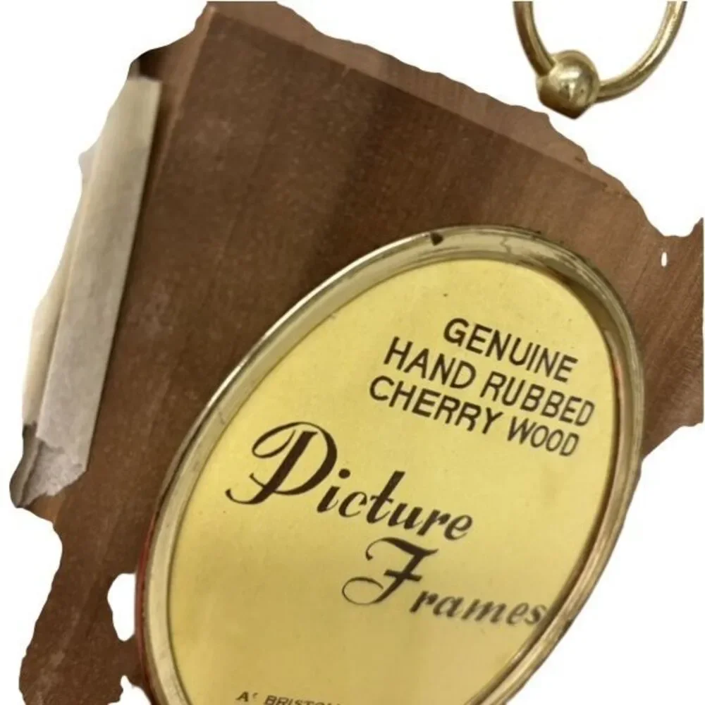 Genuine Hand Rubbed Cherry Wood Hanging Double Picture Frame *NOS-Read*